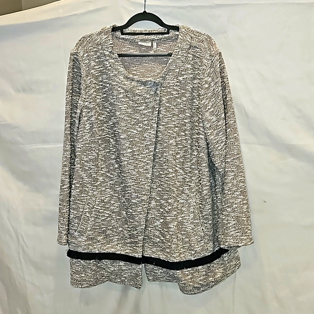 Logo by Lori Goldstein tan boucle' jacket